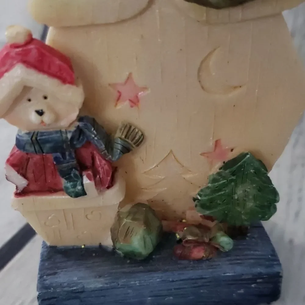 Vintage Welcome Santa and Bear Figure Christmas Decor